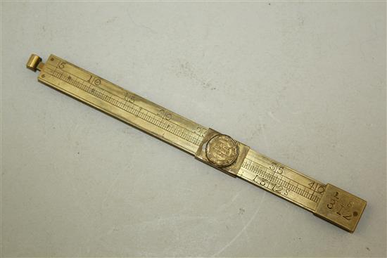 Bradford, Darby & Hulls. A brass hydrostatical steelyard, c.1753, length 7in. (overall)